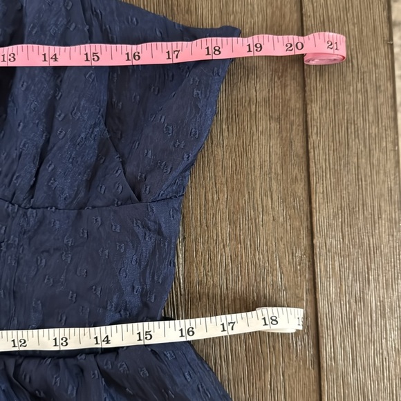 Lulus Blissful Direction Navy Tie-Strap Clip Dot Bustier Midi Dress - Picture 12 of 13